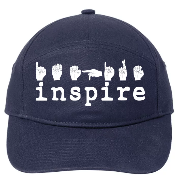 ASL Sign Langage Inspire 7-Panel Snapback Hat