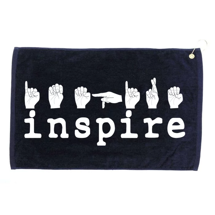 ASL Sign Langage Inspire Grommeted Golf Towel