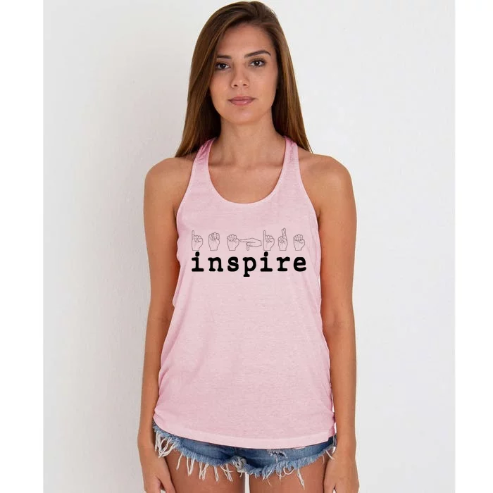 ASL Sign Langage Inspire Women's Knotted Racerback Tank