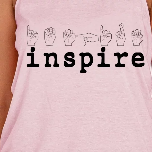 ASL Sign Langage Inspire Women's Knotted Racerback Tank