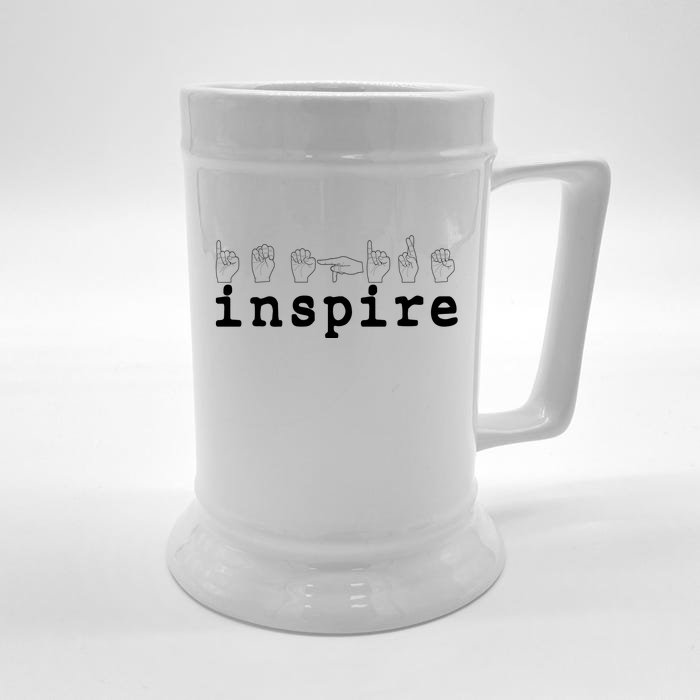 ASL Sign Langage Inspire Front & Back Beer Stein