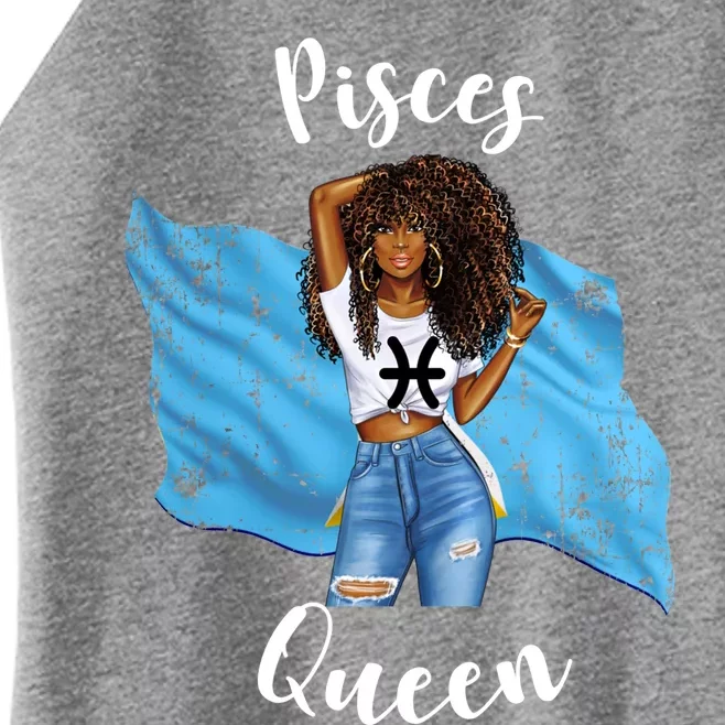 Afro St Lucian Pisces Queen Zodiac Star Sign Birthday Flag Cute Gift Women’s Perfect Tri Rocker Tank