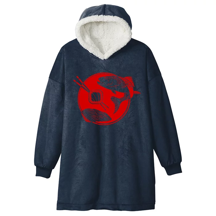 Anime Sushi Logo Salmon Sashimi Sushi Hooded Wearable Blanket