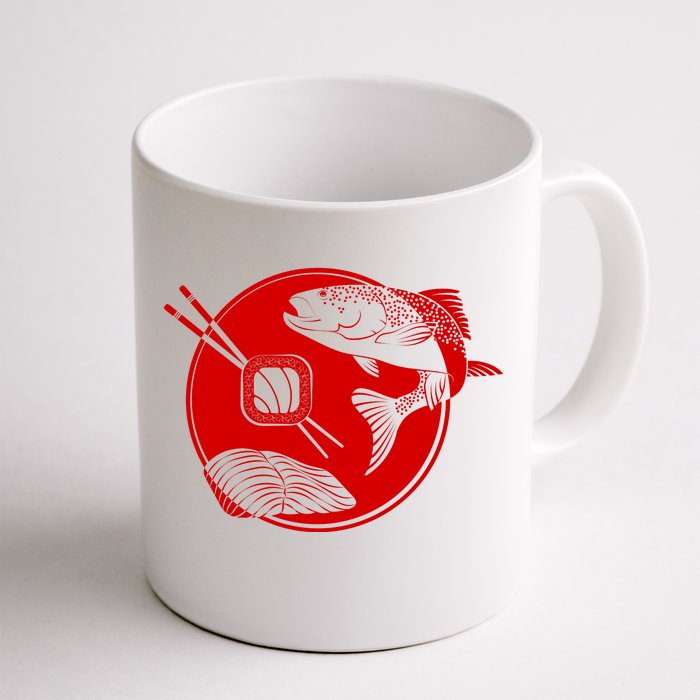 Anime Sushi Logo Salmon Sashimi Sushi Front & Back Coffee Mug