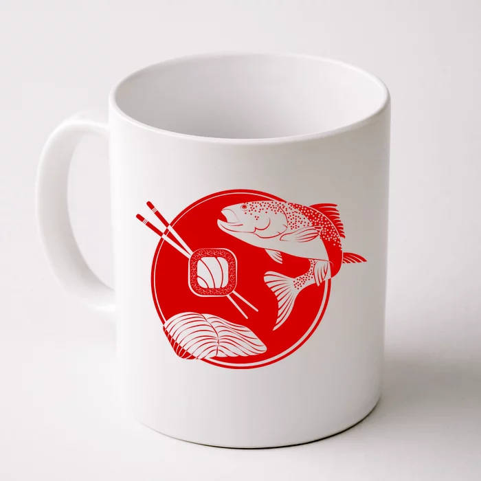 Anime Sushi Logo Salmon Sashimi Sushi Front & Back Coffee Mug