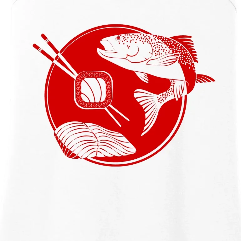 Anime Sushi Logo Salmon Sashimi Sushi Ladies Essential Tank