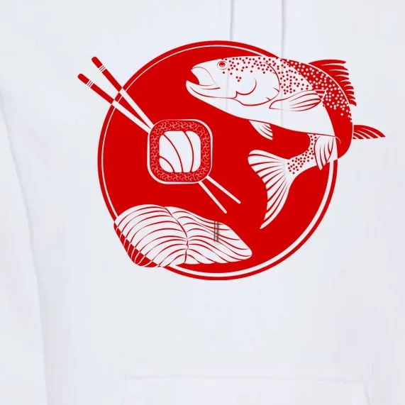 Anime Sushi Logo Salmon Sashimi Sushi Premium Hoodie