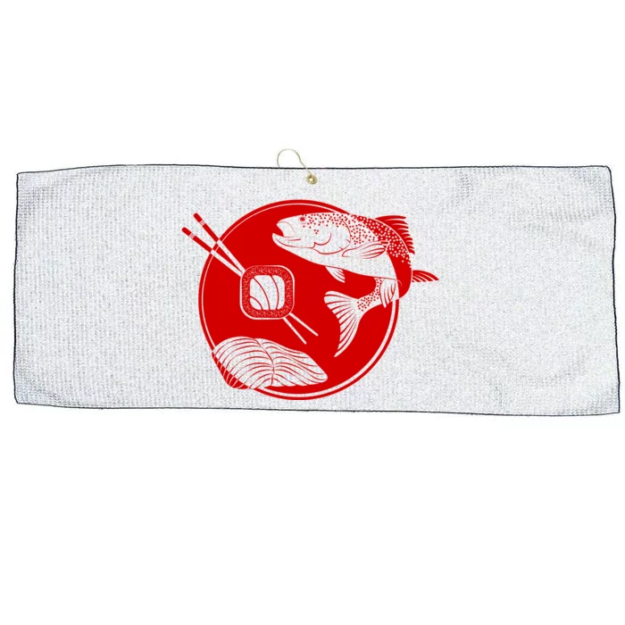 Anime Sushi Logo Salmon Sashimi Sushi Large Microfiber Waffle Golf Towel