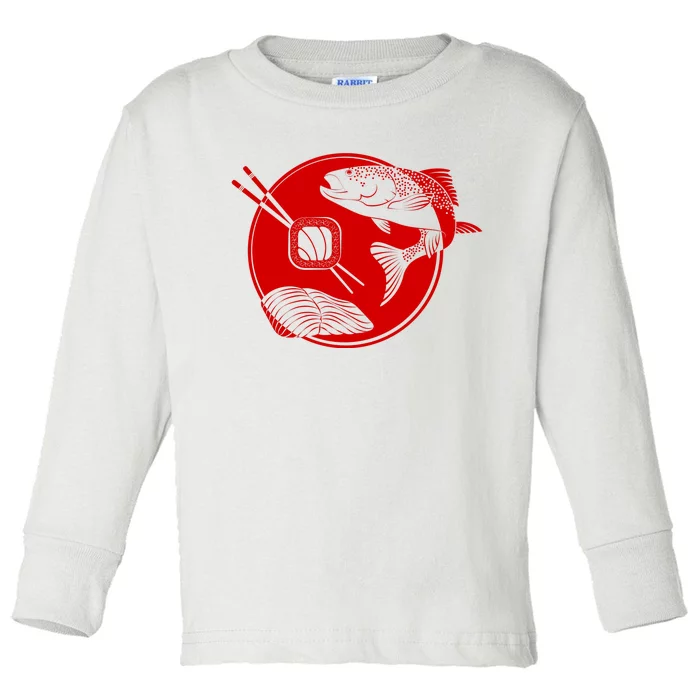 Anime Sushi Logo Salmon Sashimi Sushi Toddler Long Sleeve Shirt