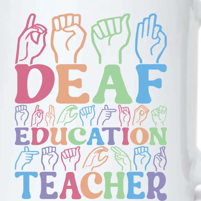 American Sign Language Deaf Education Teacher Gift Black Color Changing Mug