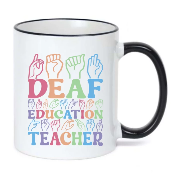 American Sign Language Deaf Education Teacher Gift Black Color Changing Mug