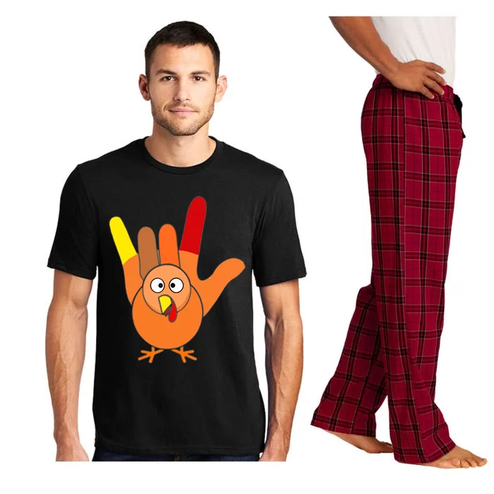 American Sign Language I Love You Thanksgiving Turkey Pajama Set