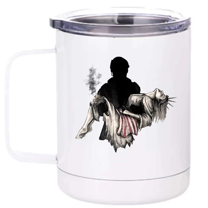 America Save Liberty Front & Back 12oz Stainless Steel Tumbler Cup