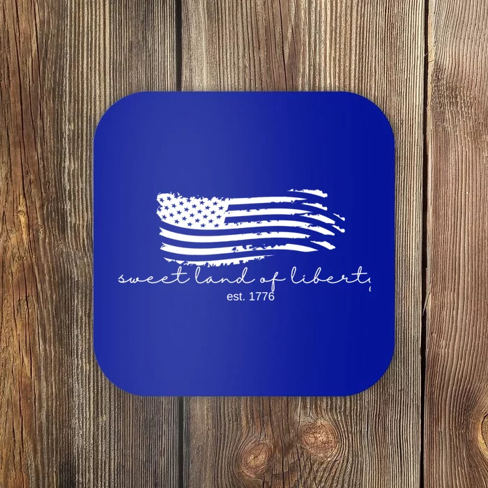 America Sweet Land Of Liberty Est 1776 Patriotic Gift Coaster