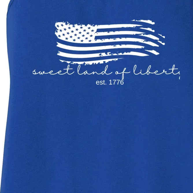 America Sweet Land Of Liberty Est 1776 Patriotic Gift Women's Racerback Tank