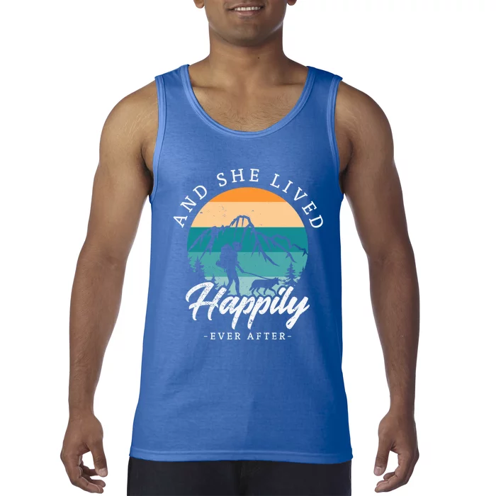 And She Lived Happily Ever After Hiking With Dog Hiking Girl Gift Tank Top