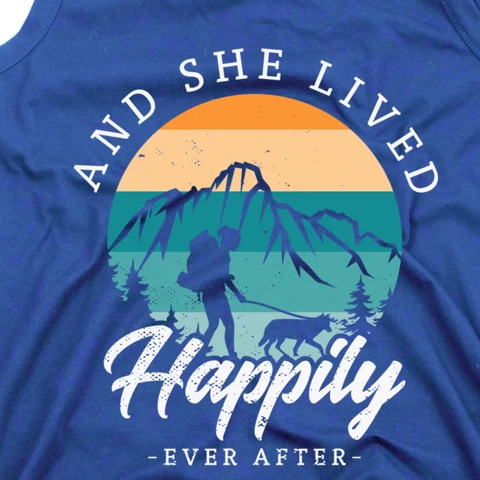 And She Lived Happily Ever After Hiking With Dog Hiking Girl Gift Tank Top