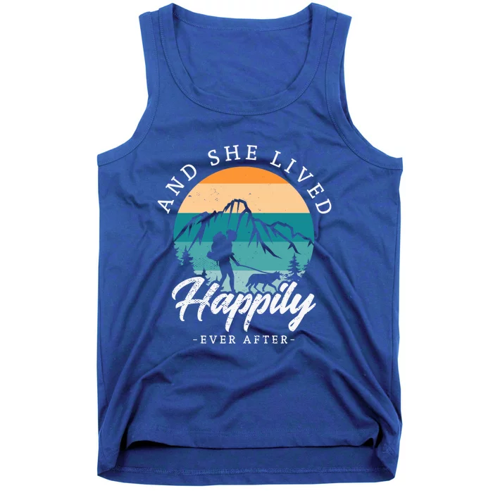 And She Lived Happily Ever After Hiking With Dog Hiking Girl Gift Tank Top