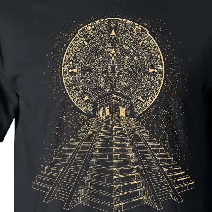 Ancient Sacred Mayan Aztec Calendar Pyramid Geometry Tall T-Shirt