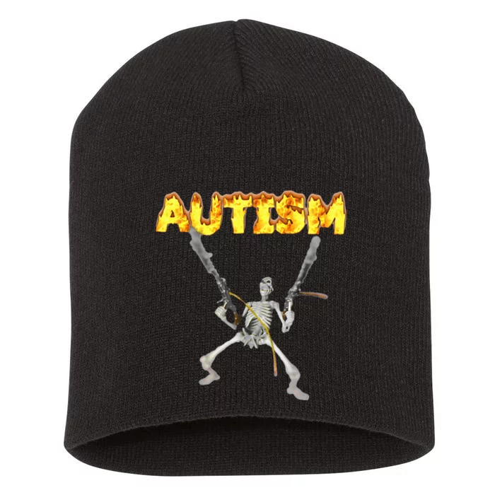 Autism Skeleton Meme Short Acrylic Beanie