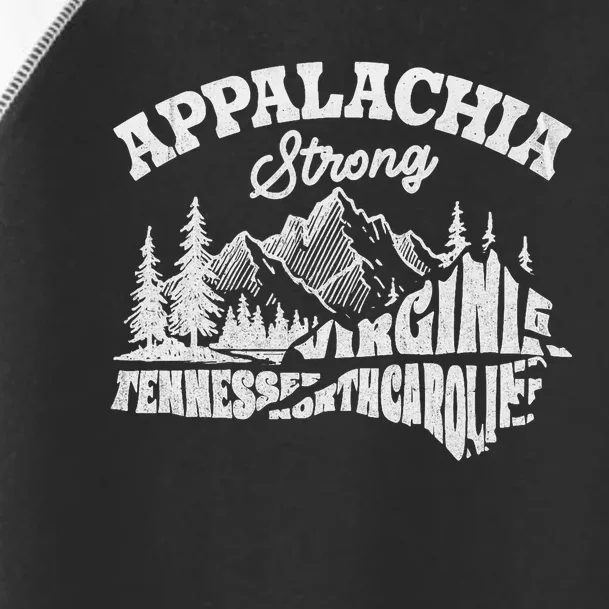 Appalachia Strong Mountain Outdoors Hiking Nc Design Toddler Fine Jersey T-Shirt