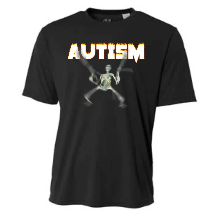 Autism Skeleton Meme Cooling Performance Crew T-Shirt