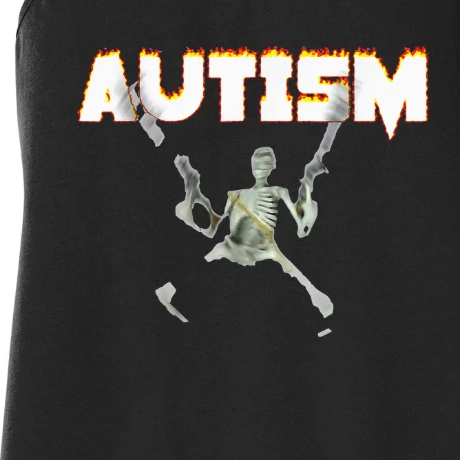 Autism Skeleton Meme Women's Racerback Tank