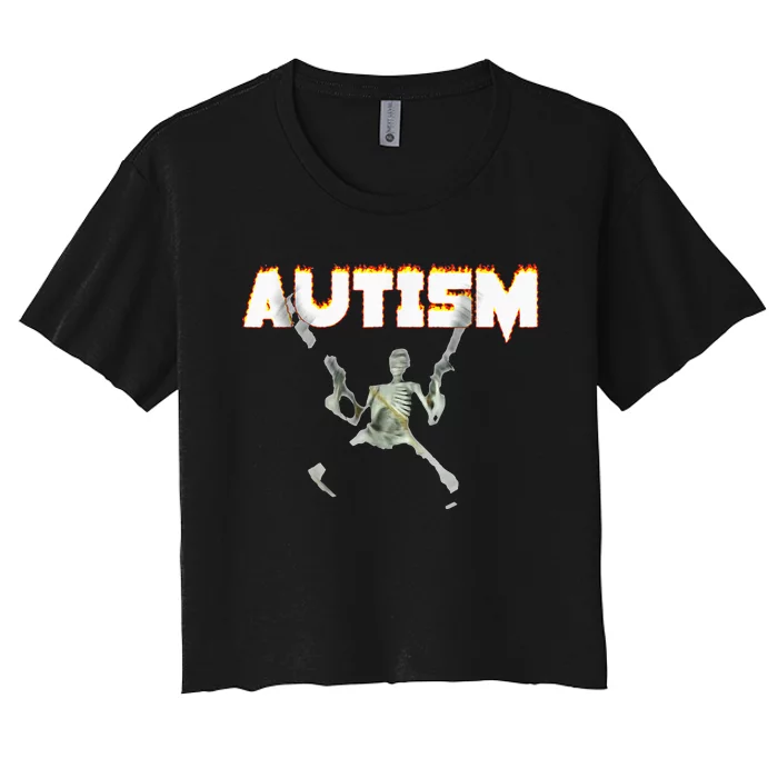 Autism Skeleton Meme Women's Crop Top Tee