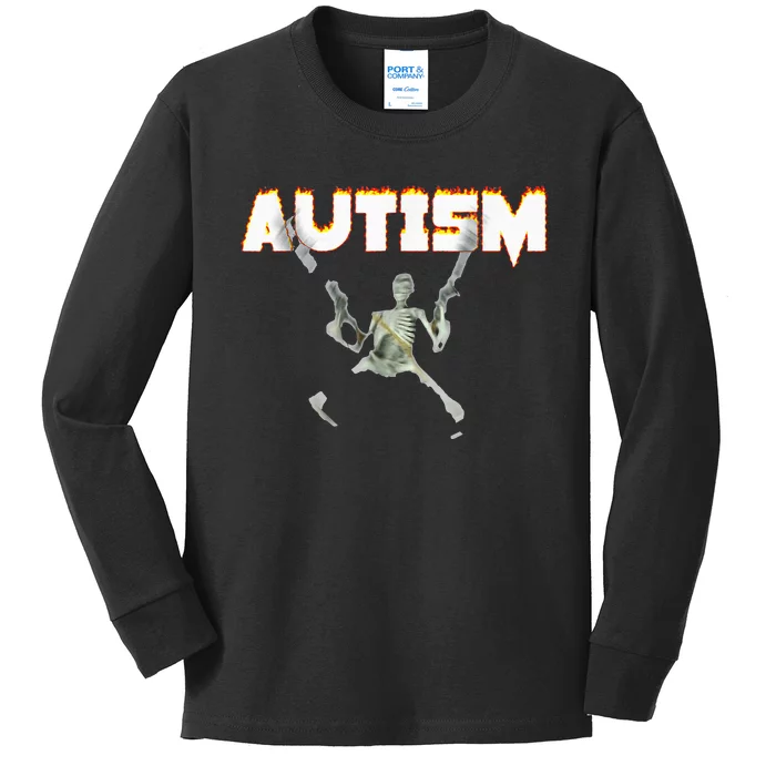 Autism Skeleton Meme Kids Long Sleeve Shirt