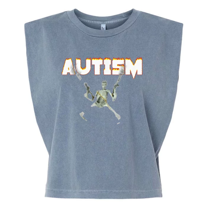 Autism Skeleton Meme Garment-Dyed Women's Muscle Tee