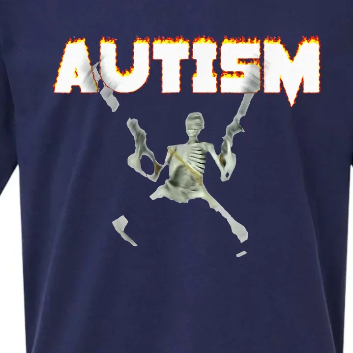 Autism Skeleton Meme Sueded Cloud Jersey T-Shirt