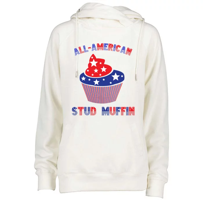 Allamerican Stud Muffin Gift Womens Funnel Neck Pullover Hood