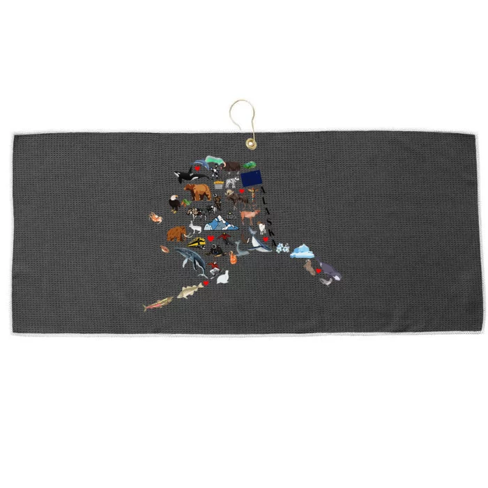 Alaska State Map Funny Design Large Microfiber Waffle Golf Towel