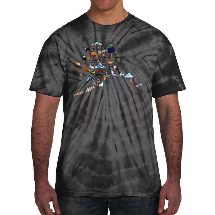 Alaska State Map Funny Design Tie-Dye T-Shirt