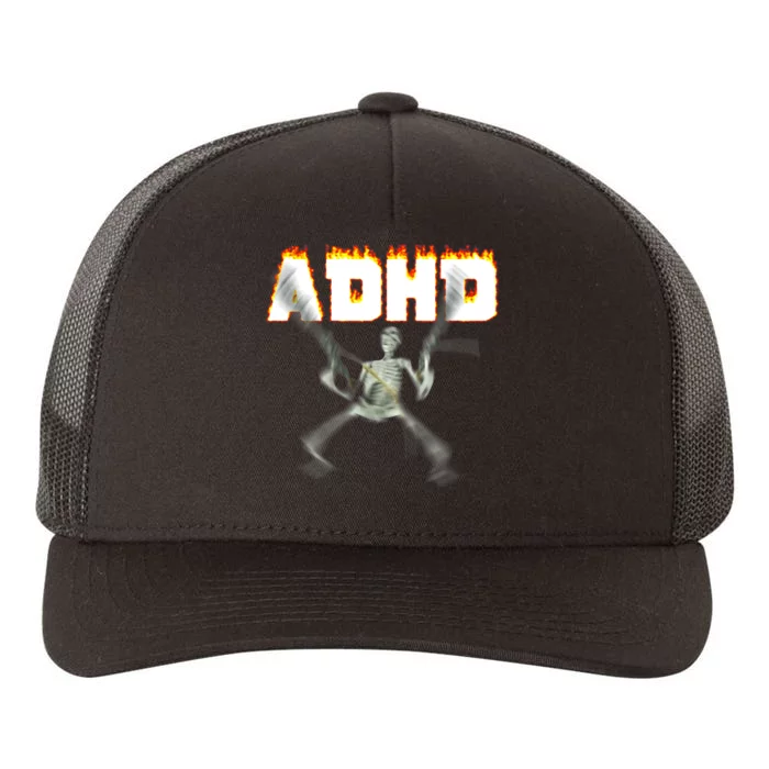 ADHD Skeleton Meme Yupoong Adult 5-Panel Trucker Hat