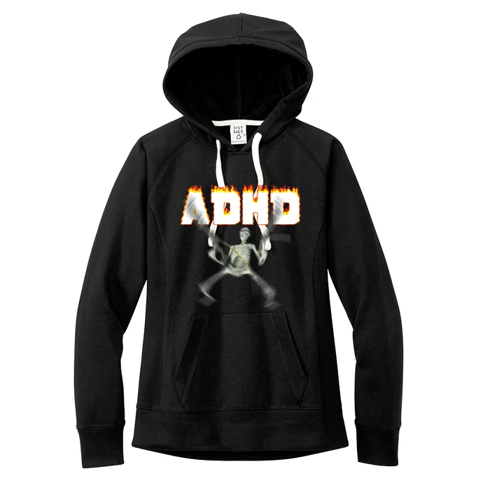 ADHD Skeleton Meme Women's Fleece Hoodie