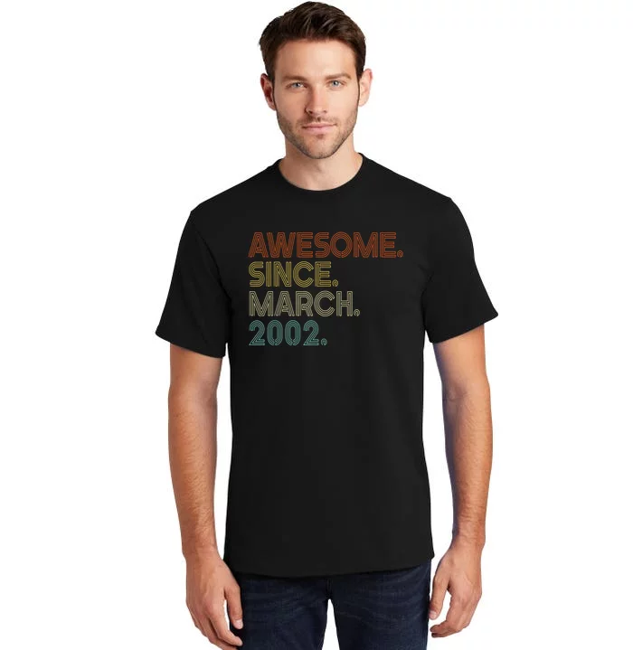 Awesome Since March 2002 Vintage 20Th Birthday Tall T-Shirt