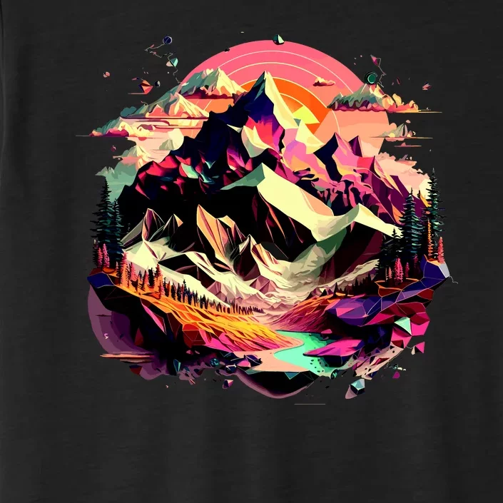 Abstract Swiss Mountains With Wild Nature ChromaSoft Performance T-Shirt