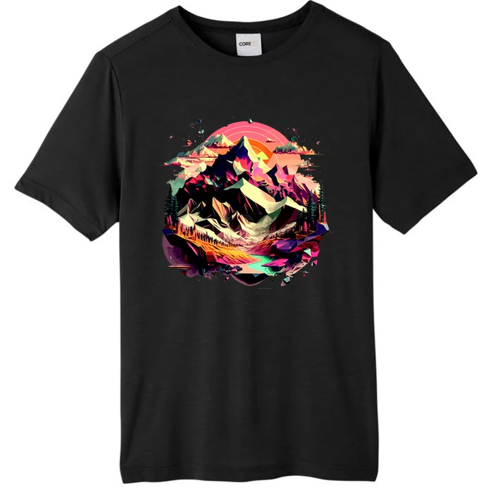 Abstract Swiss Mountains With Wild Nature ChromaSoft Performance T-Shirt