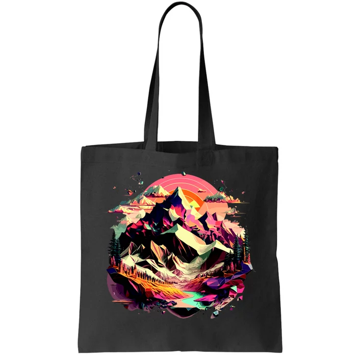 Abstract Swiss Mountains With Wild Nature Tote Bag