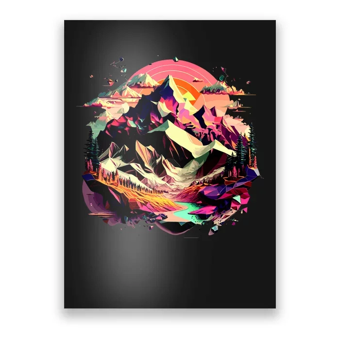 Abstract Swiss Mountains With Wild Nature Poster