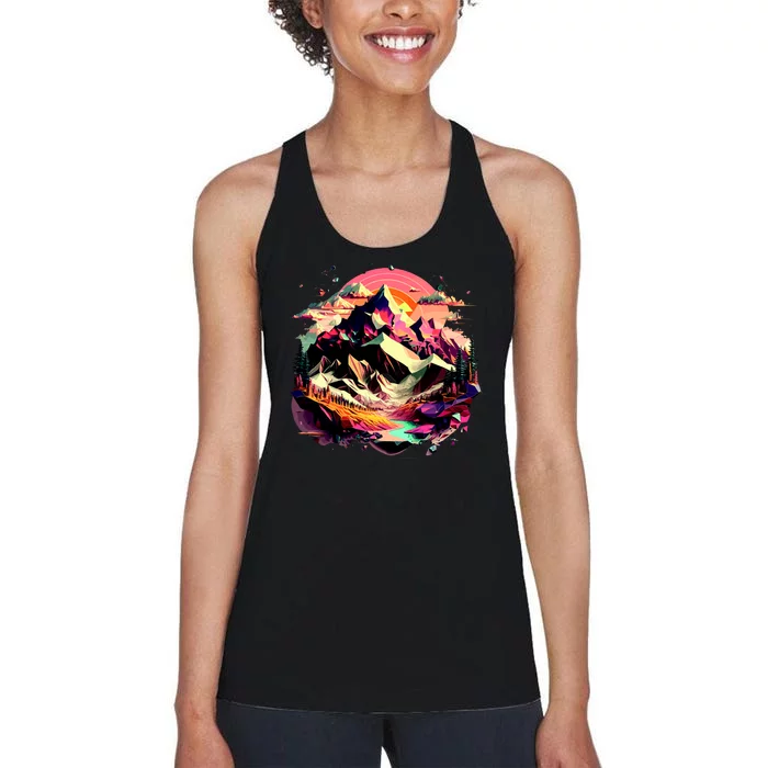 Abstract Swiss Mountains With Wild Nature Women's Racerback Tank