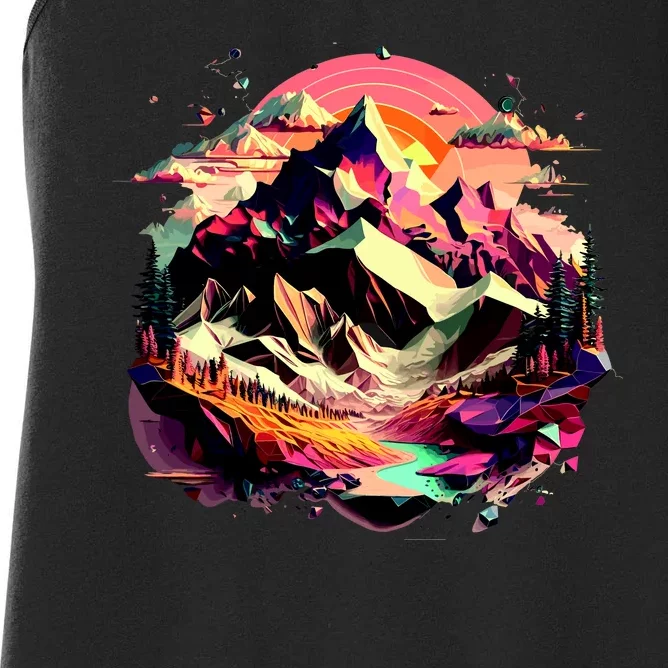 Abstract Swiss Mountains With Wild Nature Women's Racerback Tank