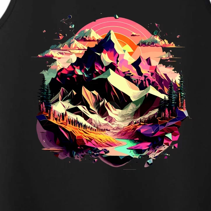 Abstract Swiss Mountains With Wild Nature Performance Tank