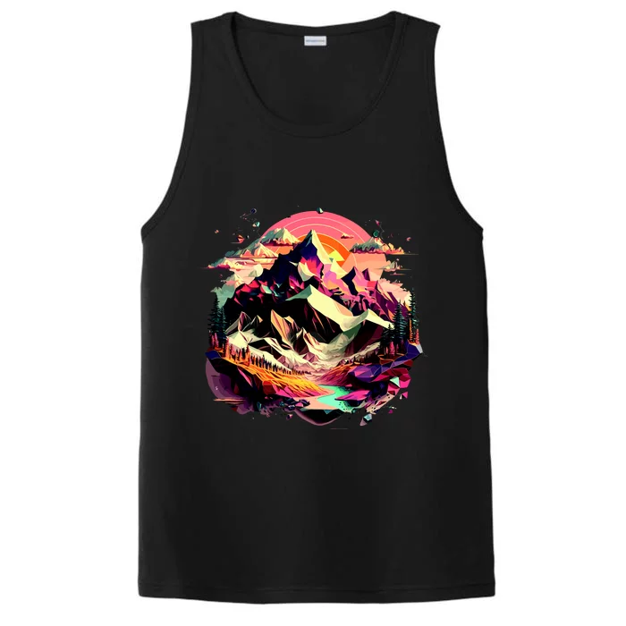 Abstract Swiss Mountains With Wild Nature Performance Tank