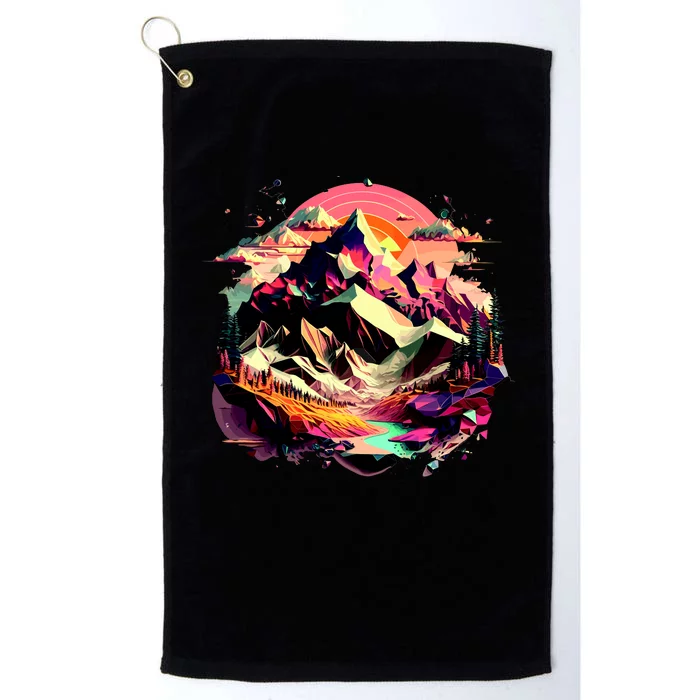 Abstract Swiss Mountains With Wild Nature Platinum Collection Golf Towel