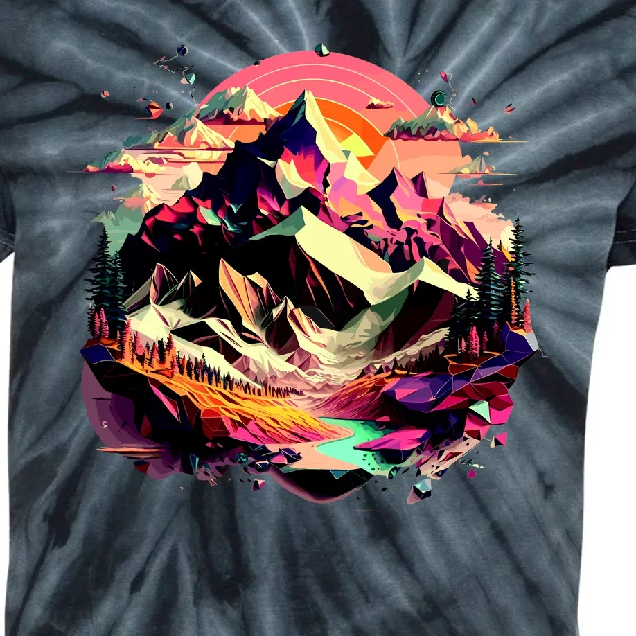 Abstract Swiss Mountains With Wild Nature Kids Tie-Dye T-Shirt