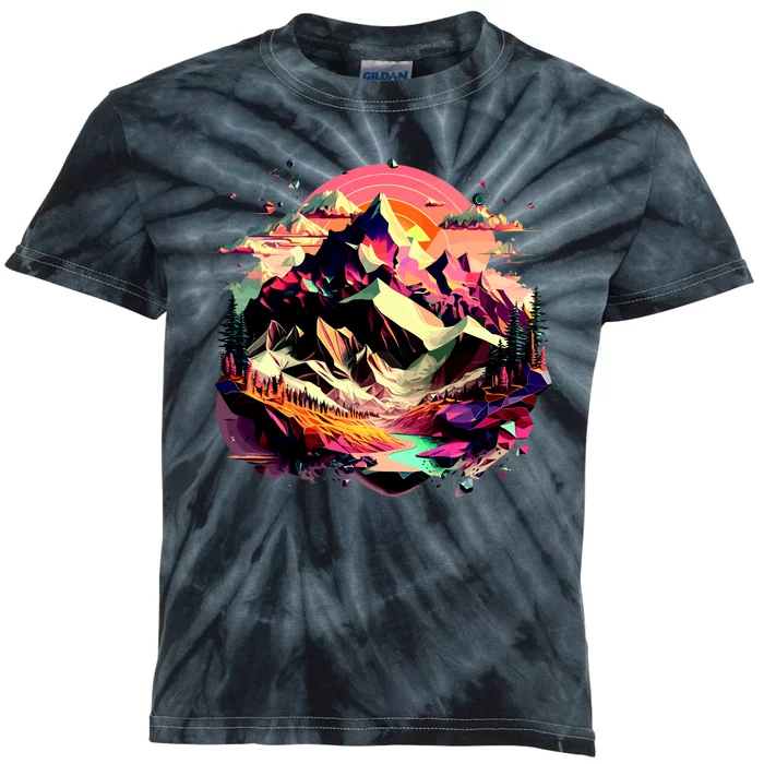 Abstract Swiss Mountains With Wild Nature Kids Tie-Dye T-Shirt