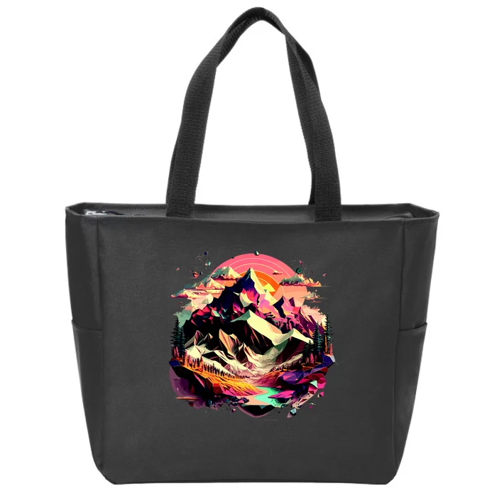 Abstract Swiss Mountains With Wild Nature Zip Tote Bag