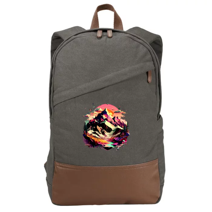 Abstract Swiss Mountains With Wild Nature Cotton Canvas Backpack